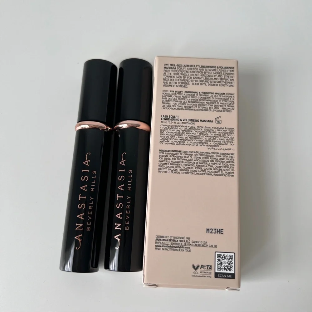 NEW Anastasia Beverly Hills Lengthened & Volumized Lash Duo Black Mascara
